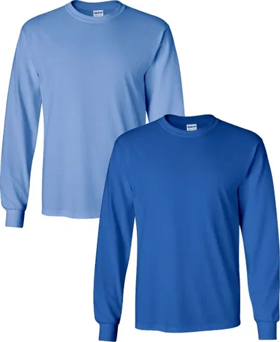 Vista 22 de Gildan - Camiseta de algodón y de manga larga para hombre, modelo G2400 (1) verde irlandés + (1) negro