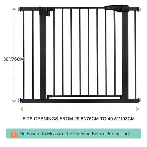 Vista 3 de COMOMY - Puerta de bebé extra ancha de 29.5 a 40.5 pulgadas, puerta de perro con cierre automático para casa Puerta de seguridad para niños, fácil