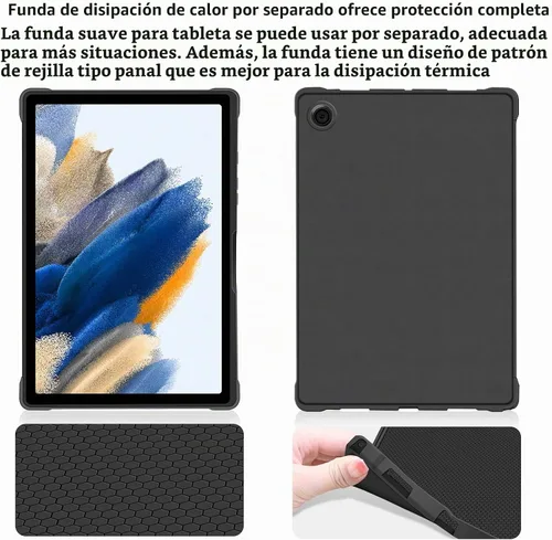 Vista 6 de JUQITECH Funda con teclado retroiluminado para Samsung Galaxy Tab A8 de Negro A8