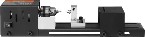 Vista 12 de VEVOR Mini máquina de torno, 7 cm x 16 cm, Mini herramientas de torno para madera de 24VDC 96W, accesorios de máquina de fresado, 7 velocidades