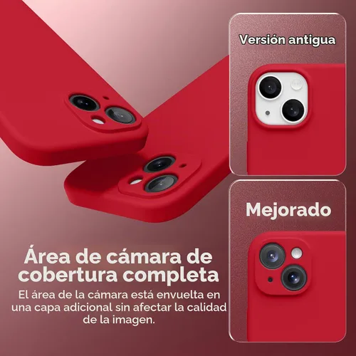 Vista 5 de Funda magnética para iPhone 13, compatible con MagSafe, protección completa de la cámara, protector de pantalla, silicona a prueba de golpes, funda