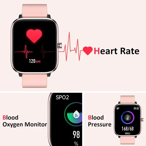 Vista 11 de Reloj inteligente para mujer, monitor de llamadas, monitor de actividad física, frecuencia cardíaca y sueño, pantalla táctil de 1.69 pulgadas