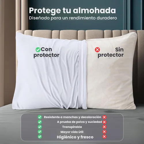 Vista 3 de Utopia Bedding - Juego de 2 protectores de almohada tamaño Queen, con cierre de cremallera, tela de microfibra cepillada suave, protectores de Blanco