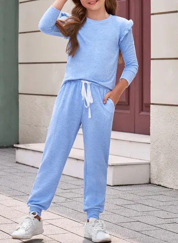 Vista 5 de blibean Conjuntos de ropa de otoño para niñas con estilo, tallas 4-13 años