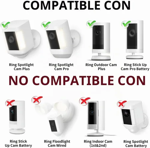 Vista 2 de ALERTCAM - Adaptador de corriente para Ring Spotlight Cam Plus/Pro (batería) y Ring Outdoor Cam Plus (batería), con cable plano de 25 pies/24.6 ft