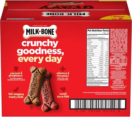 Vista 8 de Milk-Bone Gravy Bones - Golosinas para perros con 4 sabrosos sabores de carne recubiertos en salsa, 7 libras