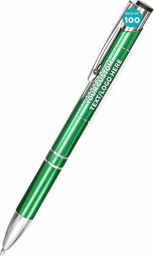 Vista 14 de DISCOUNT PROMOS Juego de 10 bolígrafos de aluminio personalizados, paquete a granel personalizado, tinta negra, ideal para oficina, escuela