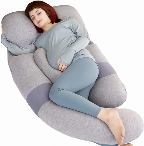 Vista 8 de Moon Pine - Almohada de embarazo de 60 pulgadas, almohada de cuerpo completo en forma de U desmontable, almohada de maternidad y lactancia