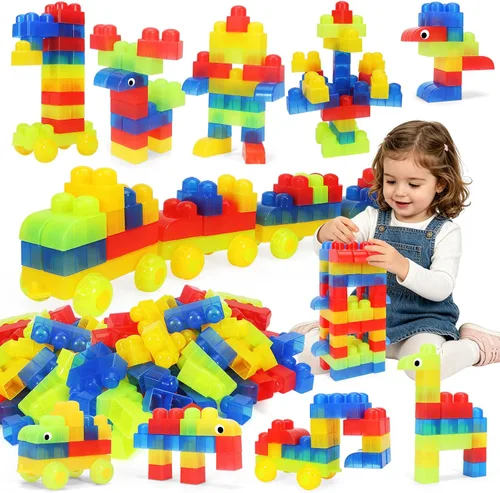 Vista 10 de Mega bloques para niños pequeños de 1 a 3 bloques de construcción grandes