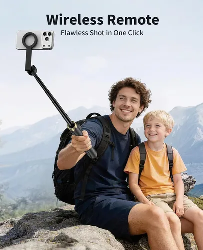 Vista 6 de Vimose - Trípode magnético para iPhone, mini trípode para selfie stick para Magsafe, trípode de viaje portátil giratorio de 360°, soporte