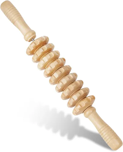 Vista 9 de Liitrton Herramientas de Masaje de Terapia de Madera, Rodillo de Masaje Curvo de Madera para Reducción de Celulitis y Tensión Muscular (Madera)