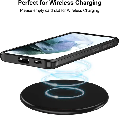 Vista 6 de Jiunai - Funda para Samsung Galaxy S21, tarjetero para tarjetas de crédito, color negro