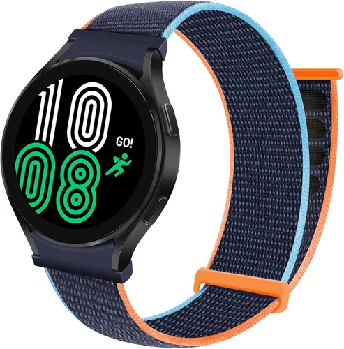 Vista 13 de Nylon Bands Breathable Replacement Watch Strap Sport Loop for Samsung-Galaxy-Watch-4-Classic-46mm/42mm for Galaxy-Watch-4-40mm 44mm wristband Negro