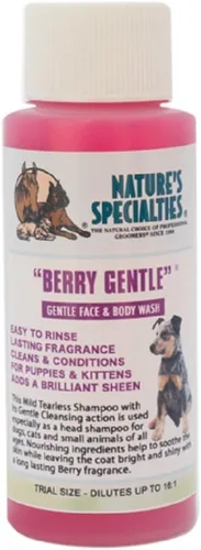 Vista 7 de Nature's Specialties Berry Gentle Ultra Concentrado Face and Body Wash para mascotas, hace hasta 16 galones, elección natural para peluqueros