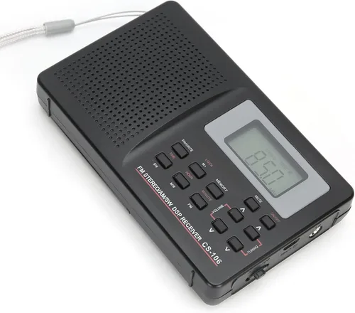 Vista 8 de Radio portátil AM FM SW, mini FM AM SW MW receptor Vintage Pocket Radio, CS 106 Radio de banda completa con auriculares para regalos Familia