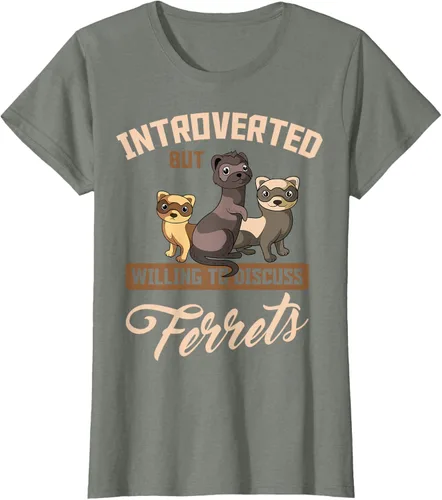 Vista 13 de Camiseta para amantes de los animales de los hurones, Negro, S