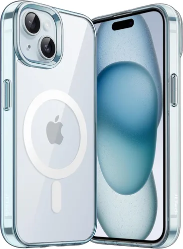 Vista 13 de JETech Funda magnética para iPhone 15, color negro y blanco Compatible con MagSafe, funda protectora a prueba de golpes, resistente a