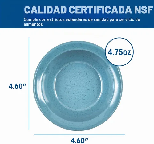 Vista 4 de Carlisle FoodService Products Kingline - Frutero con borde, plato de melamina resistente para servir, 4.75 onzas, 48 unidades, sombra de arena Canela
