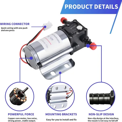 Vista 4 de Kits de bomba de transferencia de combustible, bombas de transferencia de combustible eléctricas de 12 voltios, bombas autocebantes de alta