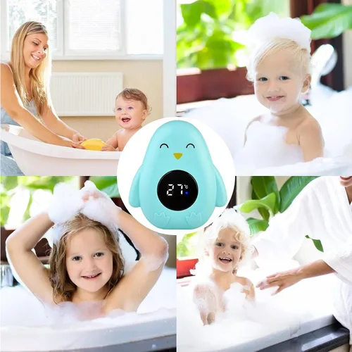Vista 3 de Termómetro de baño para bebés, medidor de agua, medidor de dibujos animados, termómetro electrónico de bañera, monitor de temperatura flotante
