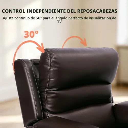 Vista 6 de EONIX - Silla reclinable eléctrica de doble motor, cero espacio libre Marrón oscuro
