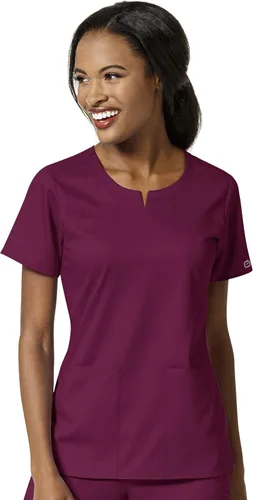 Vista 19 de Wink PRO - Camiseta médica con cuello de muesca y 4 bolsillos para mujer Negro