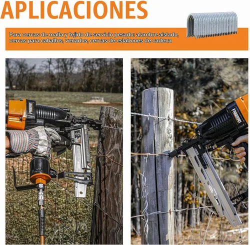 Vista 3 de Freeman Grapas de esgrima de calibre 9 1-1/2 pulgadas Recubrimiento de pegamento Acero galvanizado 1000 unidades Interior y exterior