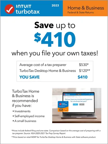 Vista 3 de [Old Version] TurboTax Home & Business 2023, Federal & State Tax Return [PC/Mac Download]