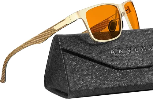 Vista 29 de ANYLUV Blue Light Glasses Men, Relieve Eyestrain and Eye Protection, Al-Mg Metal Computer Blue Light Blocking Glasses