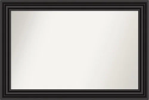 Vista 532 de Amanti Art Espejo personalizado, espejo de baño negro puente, espejo de pared o espejo de tocador de baño sobre el fregadero (26 x 26 pulgadas)