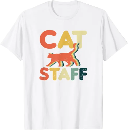 Vista 43 de Cat Servant Design Vintage Retro Staff Gift T-Shirt for Men Women