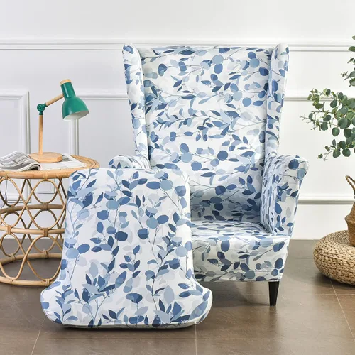Vista 141 de Eco-Ancheng Funda para silla Wingback, 2 piezas, respaldo de ala, fundas de elastano para sillón con respaldo de ala, fundas para sillón con parte