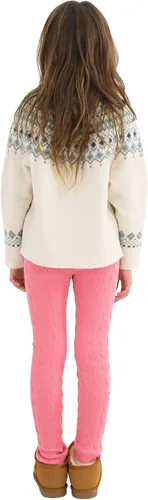 Vista 7 de Resinta 1 par de leggings de algodón para niñas, cálidos, gruesos, térmicos, de terciopelo de punto trenzado, 1 par