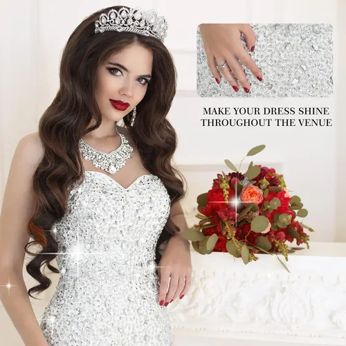 Vista 5 de 48 piezas de diamantes de imitación para coser, diamantes de imitación de cristal de formas mixtas con parte trasera plana, para coser en gemas
