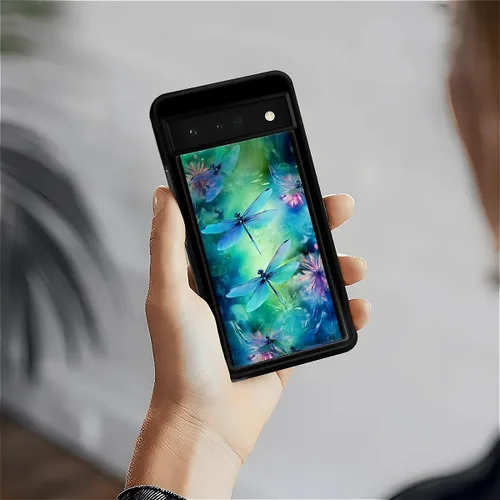 Vista 1442 de Compatible con Google Pixel 4A 5G Mobile Case Creative Acrylic Panel trasero Silicona Protección Grip especialmente diseñado para Google Pixel 4A 5G