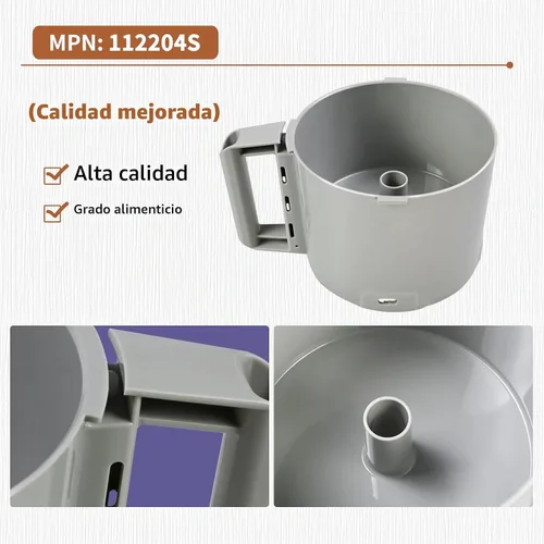 Vista 6 de 112204S - Procesador de alimentos gris Bowl de 3 cuartos de galón compatible con Robot Coupe R2 3L Gb,R2 DICE, R2 Dice, R2B, R2N