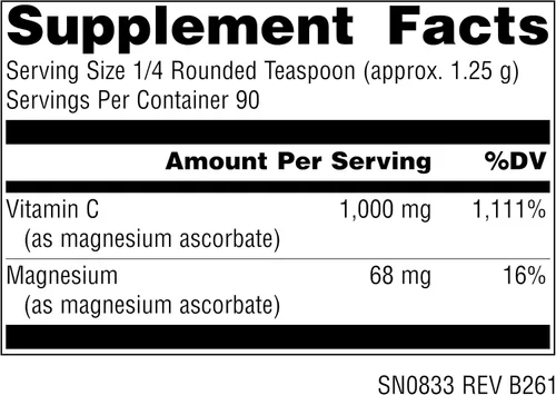 Vista 2 de Source Naturals Ascorbato de magnesio, apoyo al sistema inmunológico* - 4 oz. - Polvo