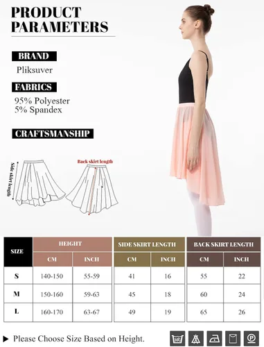 Vista 3 de PLIKSUVER Falda cruzada de ballet para mujer, falda de baile de gasa con cintura elástica para mujeres, niñas y adultos