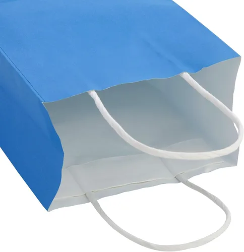 Vista 8 de BLUE PANDA Bolsas de regalo – 9 x 5 x 3 pulgadas, paquete de 25, color azul, bolsas de recuerdo de fiesta con asas para dulces y golosinas