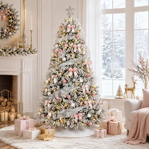 Vista 9 de Northroad Árbol de Navidad artificial preiluminado de 4 pies, árbol de Navidad preiluminado con 450 puntas de ramas y 100 luces con certificación UL