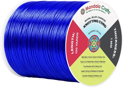 Vista 95 de Mandala Crafts Cordón de satén de cola de rattail de 0.02 in para nudos