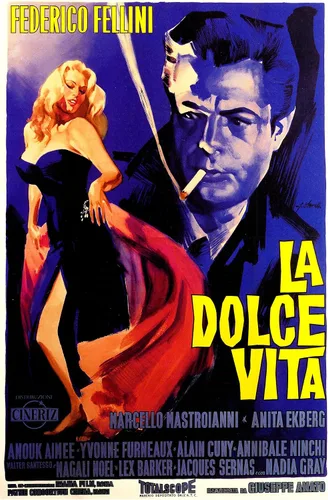 Vista 2 de Póster de la película La Dolce Vita Vintage Federico Fellini - 11x17