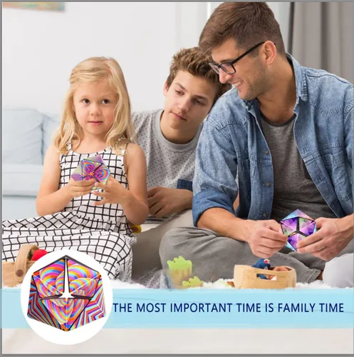 Vista 5 de Kaleidocycle - Cubo para la ansiedad para niños, cubo mágico infinito para adultos para mantener la calma y la ansiedad, antidepresión, juguetes