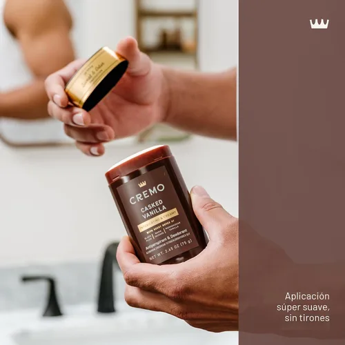 Vista 5 de Cremo Antitranspirante y desodorante de vainilla cascada para hombres, protección contra el sudor y el olor de 48 horas, 2.65 onzas