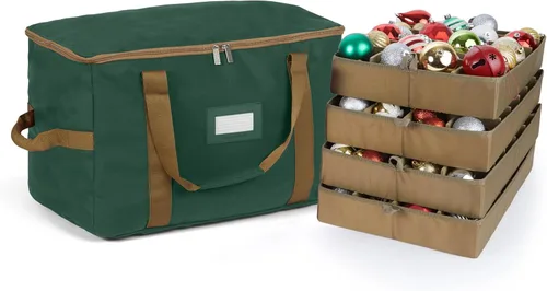 Vista 100 de Covermates Keepsakes Bolsa de almacenamiento ajustable para adornos, con asas de transporte, protección acolchada, ruedas dobles, almacenamiento