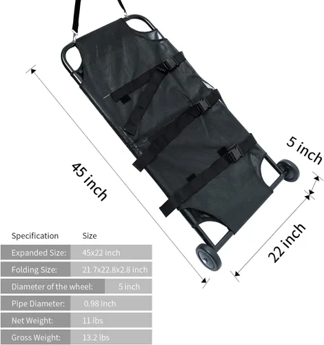 Vista 8 de Max Loading - Camilla grande para perros de 250 libras con ruedas silenciosas, carrito de transporte de mascotas de 45 x 22 pulgadas (desplegable)
