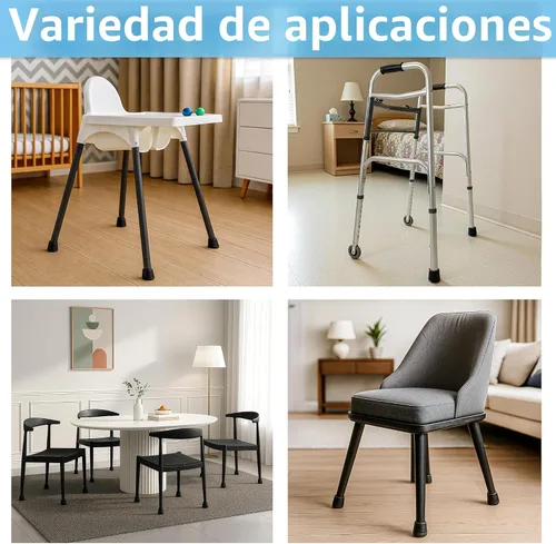 Vista 6 de Tacos de goma para patas de 1 pulgada (4 unidades), color negro SoftTouch, 4440695N, Negro