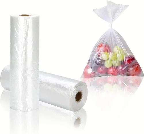 Vista 10 de OausTect Rollo de bolsa de plástico de 12 x 16 pulgadas, bolsas de almacenamiento de alimentos transparentes para frutas y verduras, 350 10 rollos