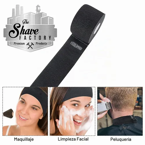 Vista 3 de The Shave Factory Banda para el cuello, banda desechable para el cuello de peluquero (2 rollos, negro)