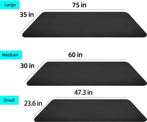 Vista 4 de Cinta de correr protectora y alfombrilla de bicicleta estacionaria, impermeable, adecuada para madera dura y alfombra, ideal para ejercicio y uso